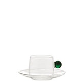 Bilia Espresso Cup & Saucer - Colored Glassware | 