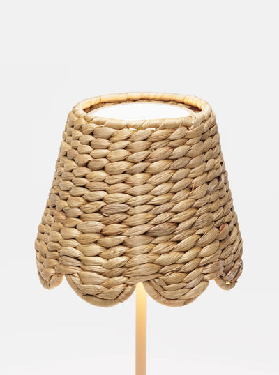 Scalloped Water Hyacinth Woven Lampshade