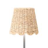 Scalloped Water Hyacinth Woven Lampshade - Cordless Lighting | 